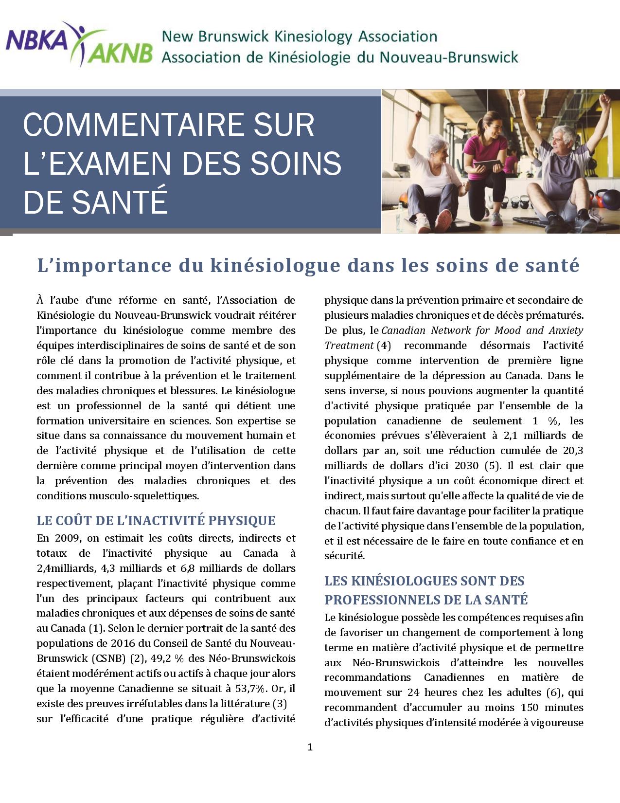 PDF français Commentaire sur les soins de santé au NB
