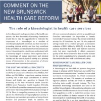 English PDF Comment on the NB health care reform
